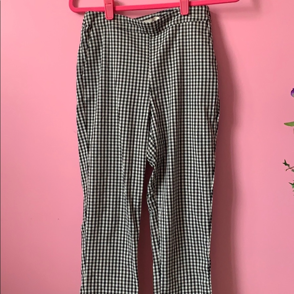 checkered fitted pants